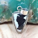 White Buffalo Turquoise 0.75" 925 Sterling Silver Pendant (RS11-189)