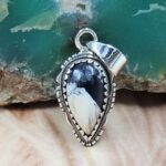 White Buffalo Turquoise 0.75" 925 Sterling Silver Pendant (RS11-190)