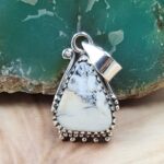 White Buffalo Turquoise 0.75" 925 Sterling Silver Pendant (RS11-192)