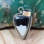 White Buffalo Turquoise 0.75" 925 Sterling Silver Pendant (RS11-200)