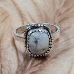 White Buffalo Turquoise Size US 6 925 Sterling Silver Ring (RS11-263)