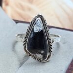 White Buffalo Turquoise Size US 10 925 Sterling Silver Ring (RS11-277)