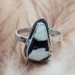 White Buffalo Turquoise Size US 8 925 Sterling Silver Ring (RS11-279)