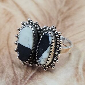 White Buffalo Turquoise Size US 7 925 Sterling Silver Ring (RS11-294)