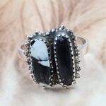 White Buffalo Turquoise Size US 8 925 Sterling Silver Ring (RS11-297)