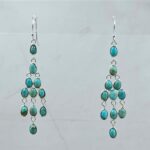 Mohave Turquoise 925 Sterling Silver Chandelier Earrings (RS52-313)
