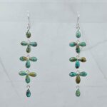 Mohave Turquoise 925 Sterling Silver Chandelier Earrings (RS52-314)