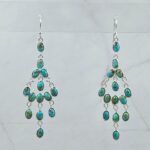 Mohave Turquoise 925 Sterling Silver Chandelier Earrings (RS52-317)