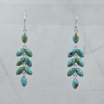 Mohave Turquoise 925 Sterling Silver Chandelier Earrings (RS52-318)