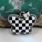 Checkerboard Butterfly 925 Sterling Silver Pendant (RS53-160)