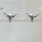 Bull Head Southwest 925 Silver Stud Earring (RS64-129)