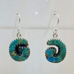 Mohave Turquoise Letter G 925 Sterling Silver Earrings (RS53-174)