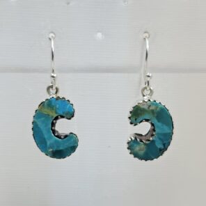 Mohave Turquoise Letter C 925 Sterling Silver Earrings (RS53-175)