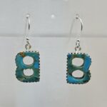 Mohave Turquoise Letter B 925 Sterling Silver Earrings (RS53-176)