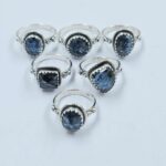 6 PCS Bulk Lot Teal Moss Kyanite 925 Sterling Silver Rings (RS58-125)