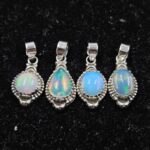 4 Pcs Wholesale Lot Ethiopian Opal 925 Sterling Silver Pendants (RS61-525)