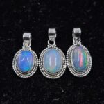 3 Pcs Wholesale Lot Ethiopian Opal 925 Sterling Silver Pendants (RS61-528)