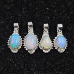 4 Pcs Wholesale Lot Ethiopian Opal 925 Sterling Silver Pendants (RS61-523)