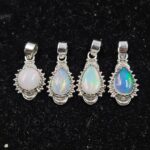 4 Pcs Wholesale Lot Ethiopian Opal 925 Sterling Silver Pendants (RS61-524)