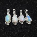 4 Pcs Wholesale Lot Ethiopian Opal 925 Sterling Silver Pendants (RS61-520)