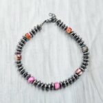 Pink Dahlia Turquoise 925 Sterling Silver Bracelets (RS20-356)
