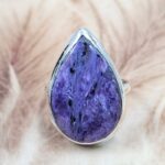 Charoite Size US 9 925 Sterling Silver Ring (REXT39-204)