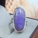 Purple Rainbow Moonstone Size US 7 925 Sterling Silver Ring (REXT39-215)