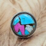 Cotton Candy Turquoise Size US 7 925 Sterling Silver Ring (REXT39-195)