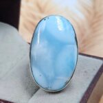 Larimar Size US 9 925 Sterling Silver Ring (REXT39-200)