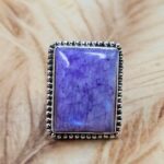 Purple Rainbow Moonstone Size US 7 925 Sterling Silver Ring (REXT39-214)