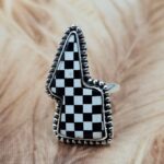 Checkerboard Size US 7 925 Sterling Silver Ring (REXT39-285)