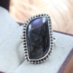 Purple Labradorite Size US 9 925 Sterling Silver Ring (REXT39-296)