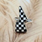 Checkerboard US 8 925 Sterling Silver Rings (RS103-279)