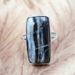 Zebra Jasper Size US 7 925 Sterling Silver Ring (REXT39-288)