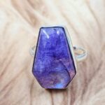 Purple Rainbow Moonstone Size US 7 925 Sterling Silver Ring (REXT39-218)