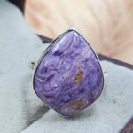 Charoite Size US 9 925 Sterling Silver Ring (REXT39-205)