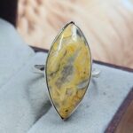Yellow Banded Agate Size US 9 925 Sterling Silver Ring (REXT39-212)