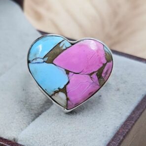 Cotton Candy TurquoiseSize US 8 925 Sterling Silver Rings (RS103-159)