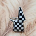 Checkerboard Size US 7 925 Sterling Silver Ring (REXT39-287)