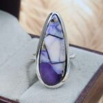 Purple Dahlia Turquoise US 8 925 Sterling Silver Rings (RS103-267)
