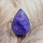 Purple Rainbow Moonstone  US 8 925 Sterling Silver Rings (RS103-185)