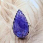 Purple Rainbow Moonstone  US 8 925 Sterling Silver Rings (RS103-190)