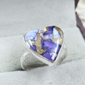 Purple Dahlia Turquoise US 8 925 Sterling Silver Rings (RS103-268)