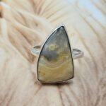 Yellow Banded Agate US 8 925 Sterling Silver Rings (RS103-241)