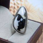 Zebra Jasper US 8 925 Sterling Silver Rings (RS103-251)