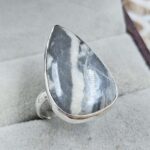 Zebra Jasper US 8 925 Sterling Silver Rings (RS103-248)