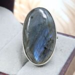 Purple Labradorite US 8 925 Sterling Silver Rings (RS103-172)