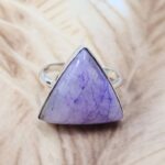 Purple Rainbow Moonstone  US 8 925 Sterling Silver Rings (RS103-191)