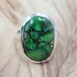 Peacock Dahlia Turquoise US 8 925 Sterling Silver Rings (RS103-263)
