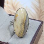 Yellow Banded Agate US 9 925 Sterling Silver Rings (RS103-244)